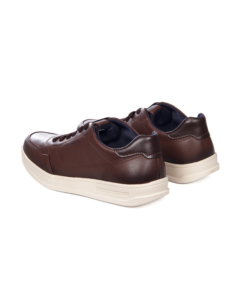 Tênis Masculino Pegada Casual Couro Marrom