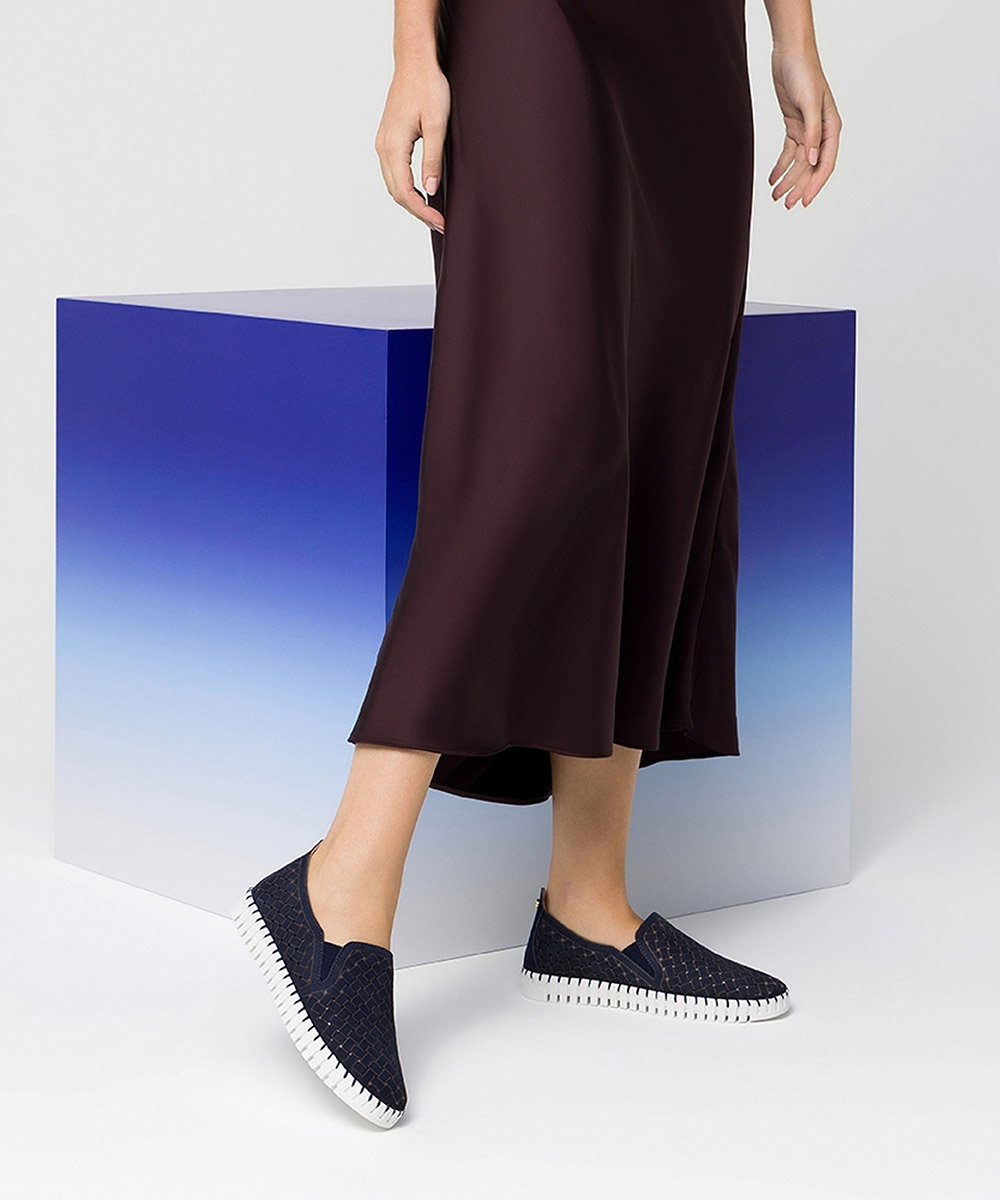 Tênis Feminino Luz Da Lua Toscana Couro Marinho
