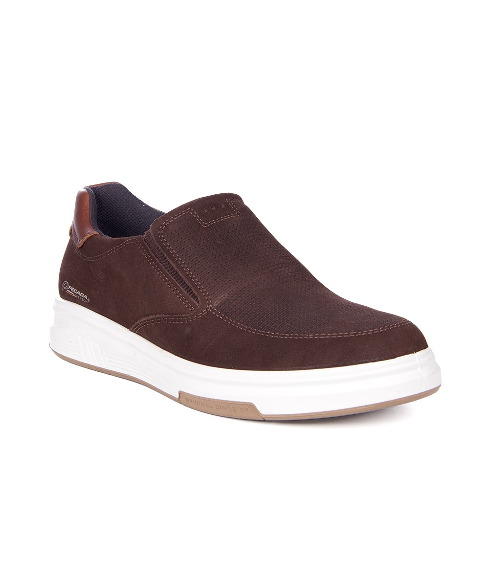 Tênis Masculino Pegada Slip On Couro Marrom