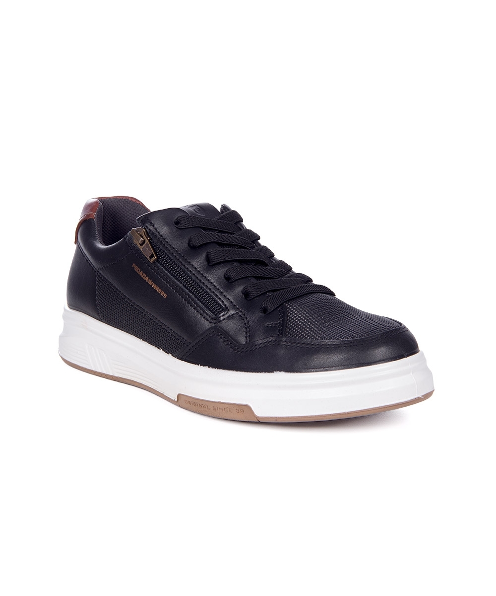 Tênis Casual Pegada Masculino Couro Preto