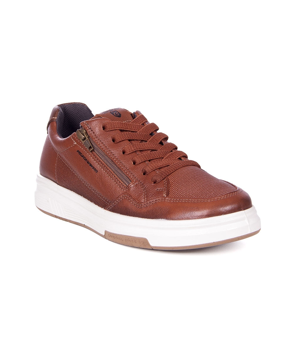 Tênis Casual Pegada Masculino Couro Marrom