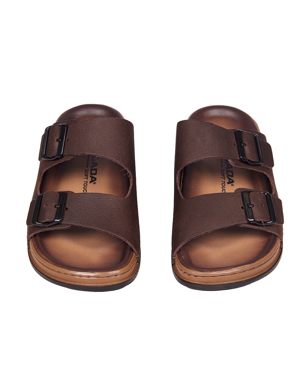 Chinelo Pegada Masculino Couro Marrom