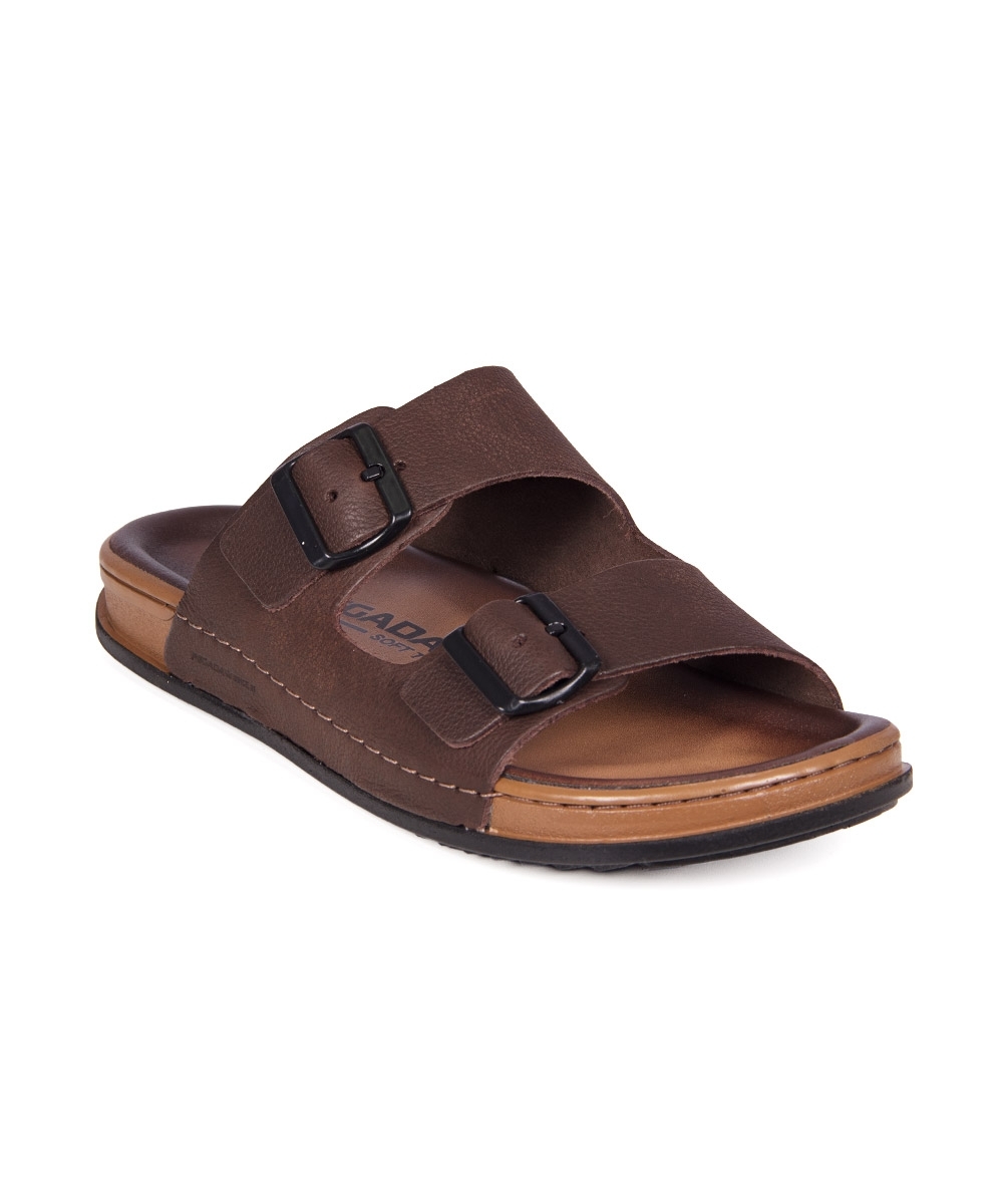 Chinelo Pegada Masculino Couro Marrom