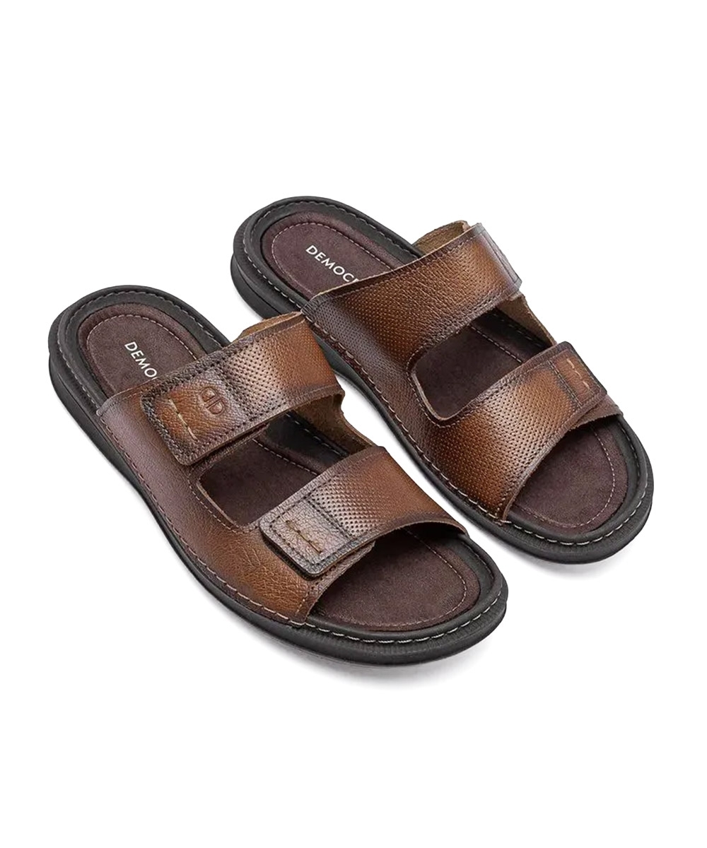 Sandália Masculina Democrata Lazy Couro Marrom