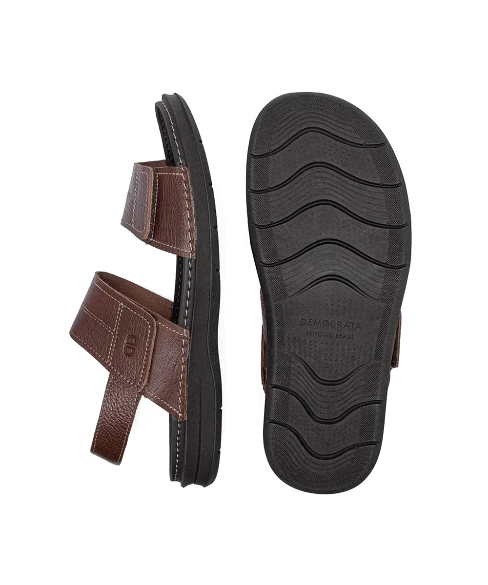 Sandália Masculina Democrata Couro Marrom