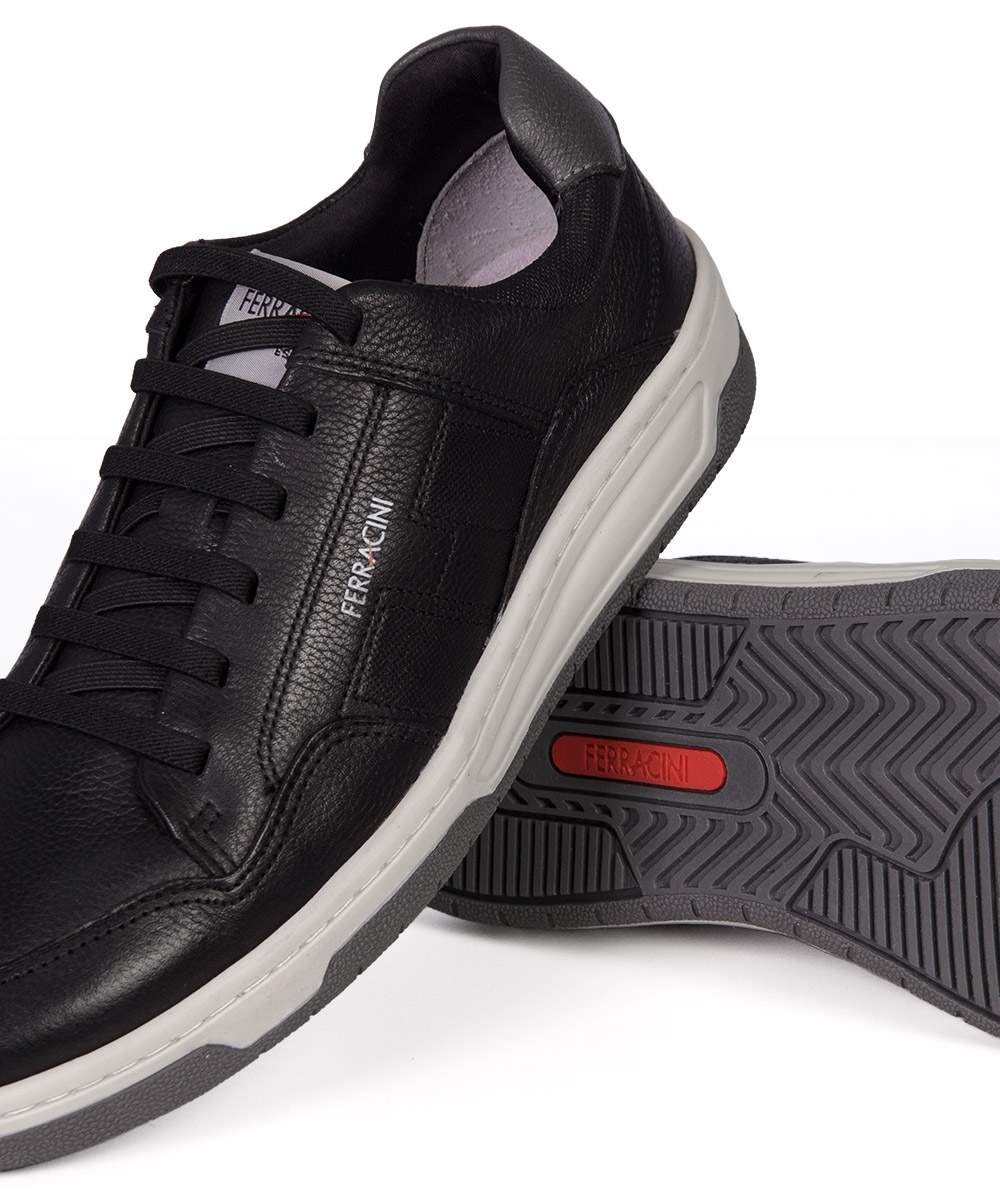 Tênis Ferracini Búzios Masculino Couro Preto