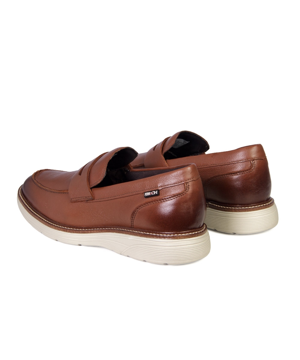 Sapato Masculino Ferracini Slip On Couro Marrom