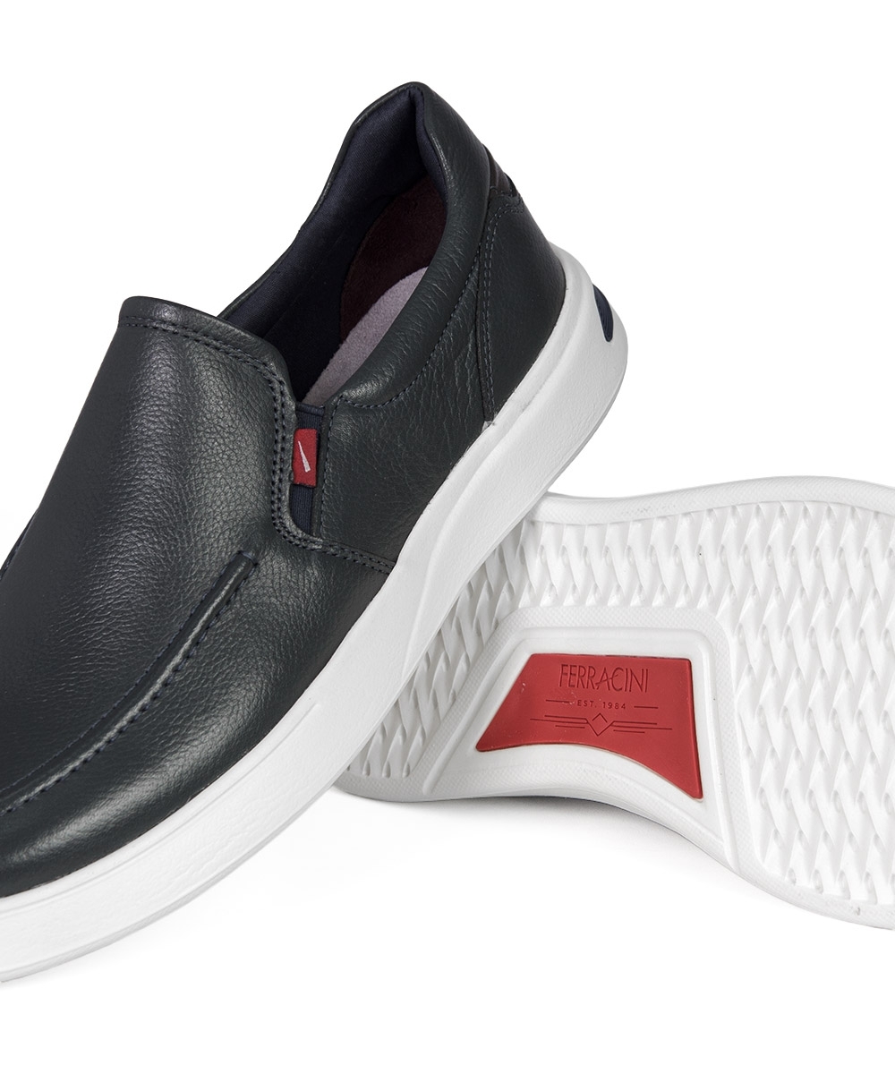 Sapato Masculino Ferracini Búzios Couro Azul