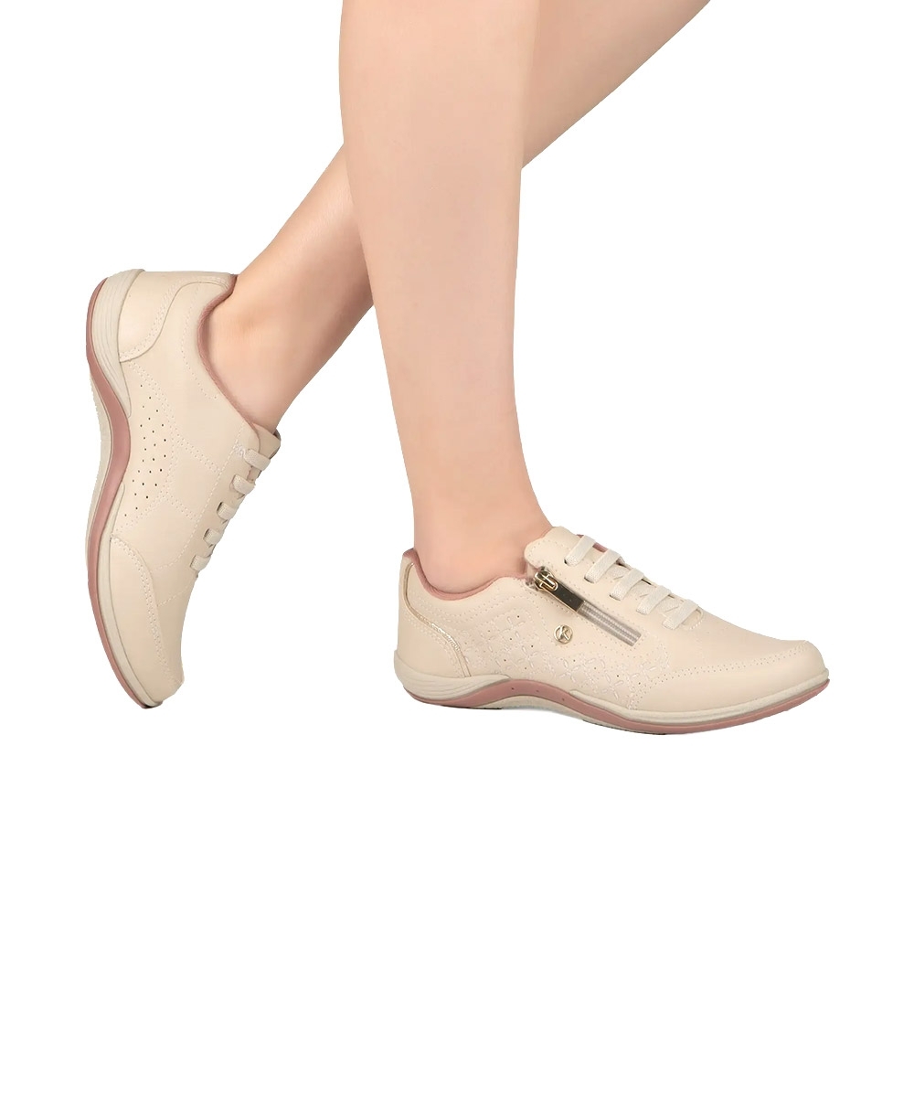 Tênis Feminino Kolosh Casual Calce Fácil Bege