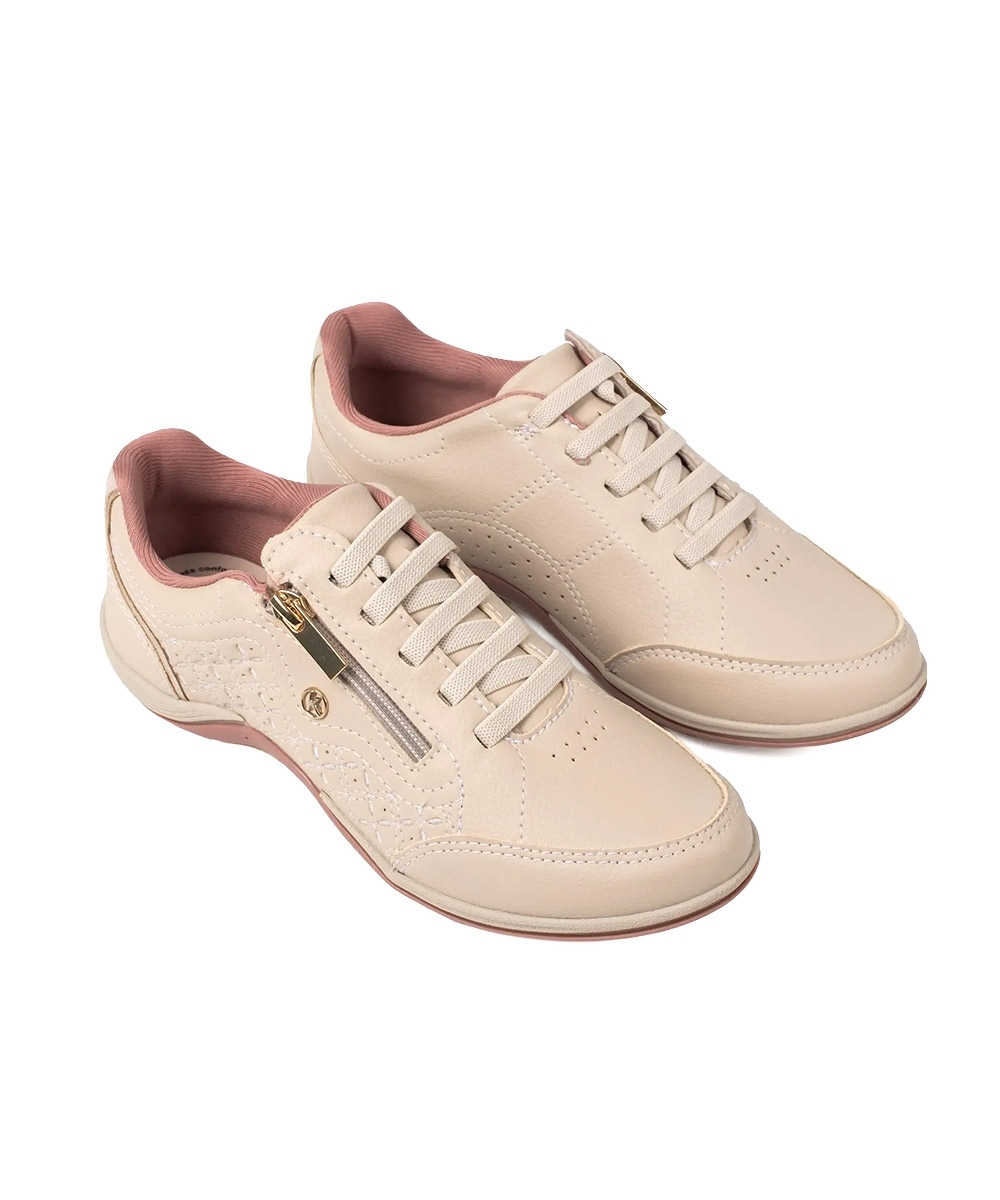 Tênis Feminino Kolosh Casual Calce Fácil Bege