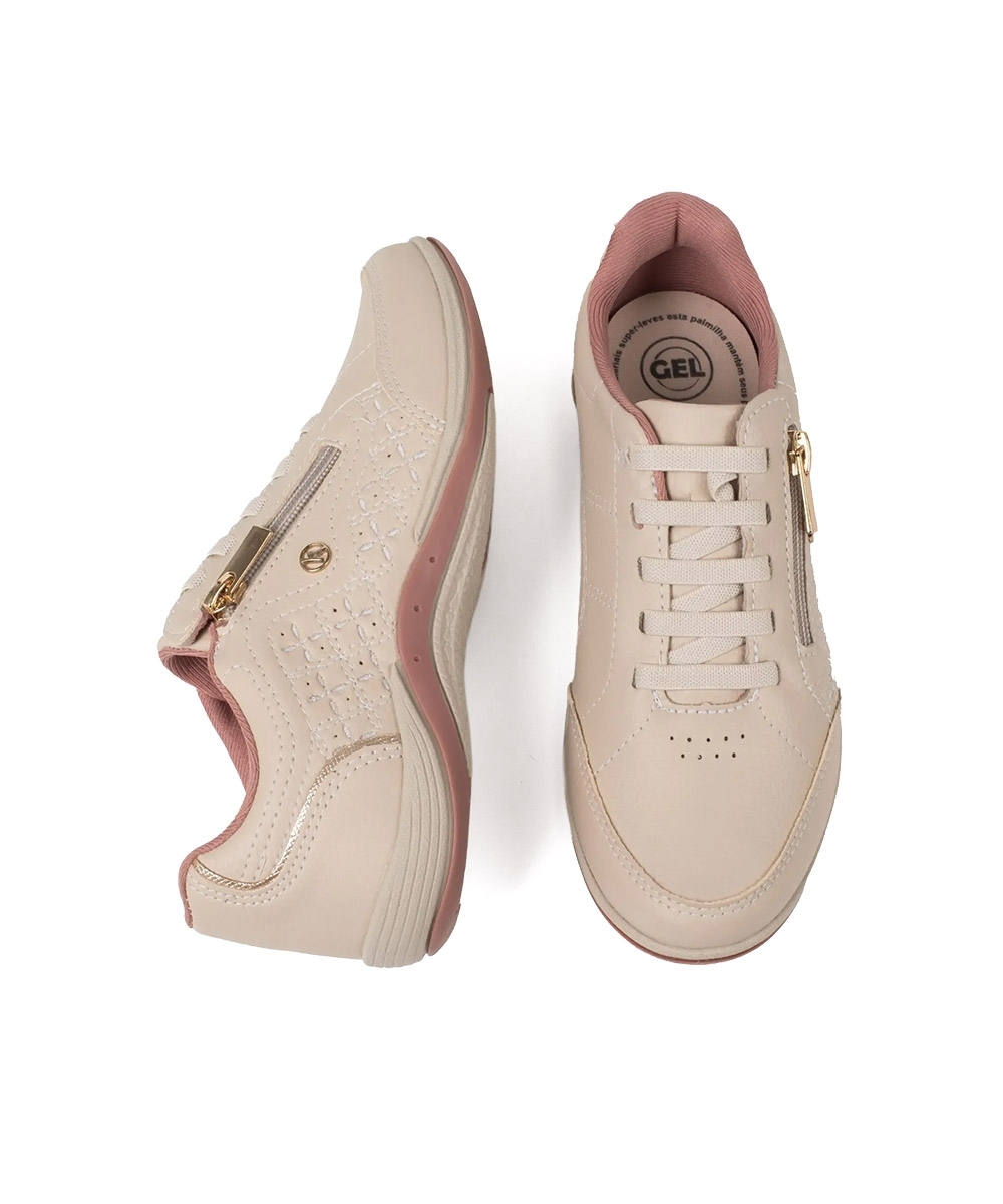 Tênis Feminino Kolosh Casual Calce Fácil Bege