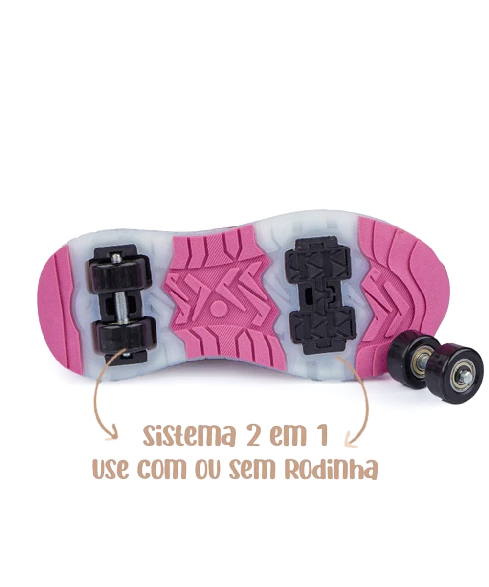 Tênis De Rodinhas Pampili Cano Médio Fly Led Preto