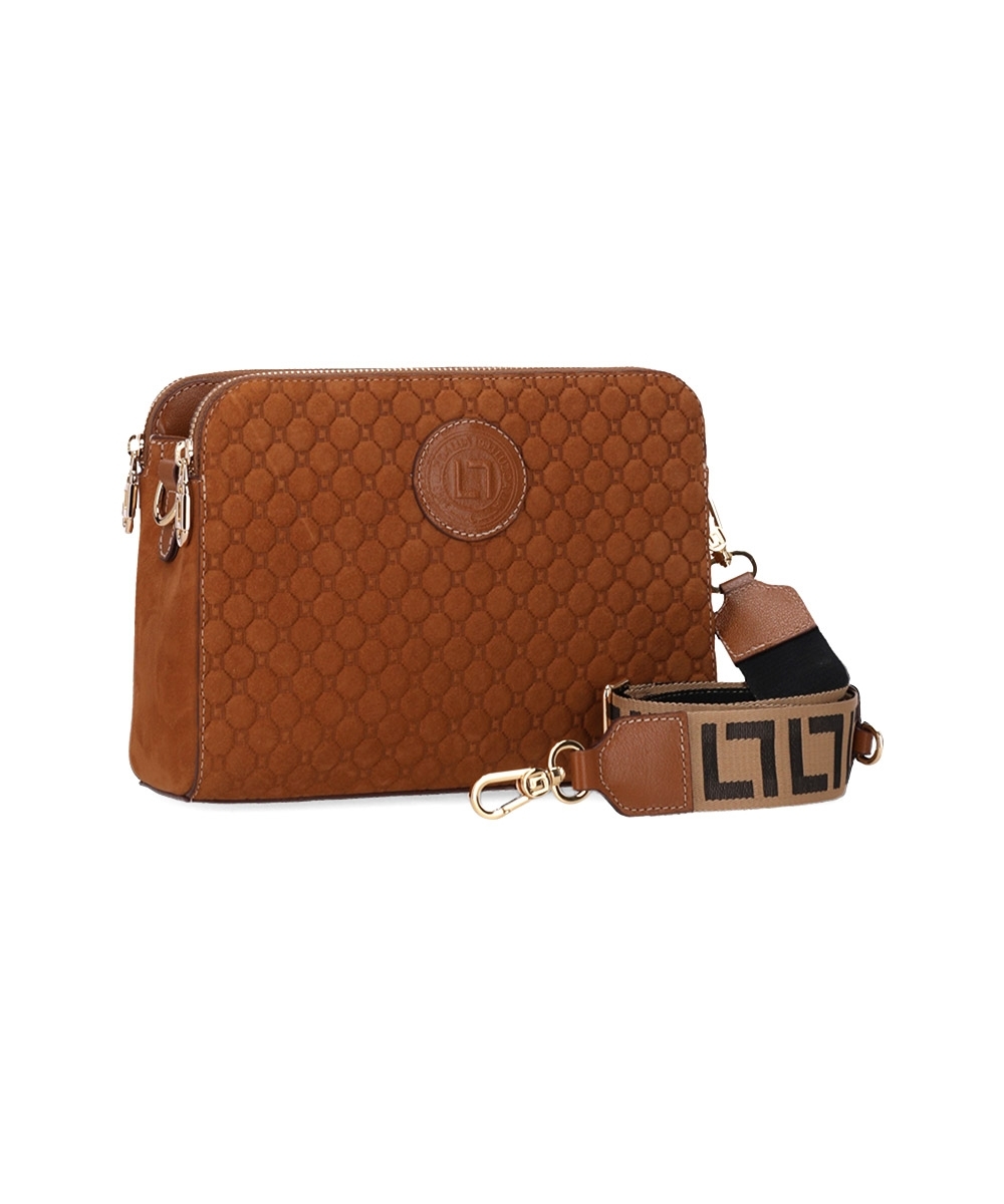 Bolsa Tiracolo Luz Da Lua Bella couro Bison Caramelo