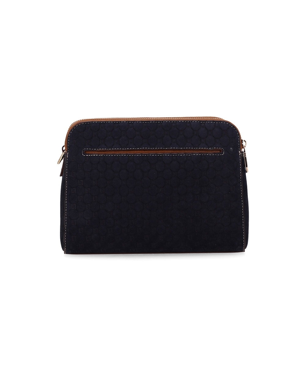 Bolsa Tiracolo Luz Da Lua Bella couro Bison Marinho