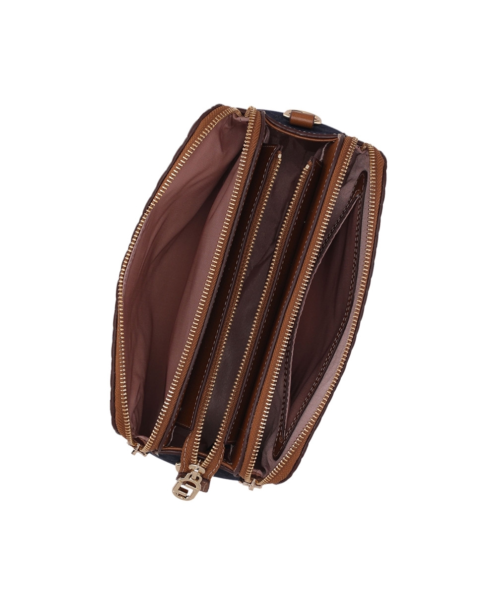 Bolsa Tiracolo Luz Da Lua Bella couro Bison Marinho