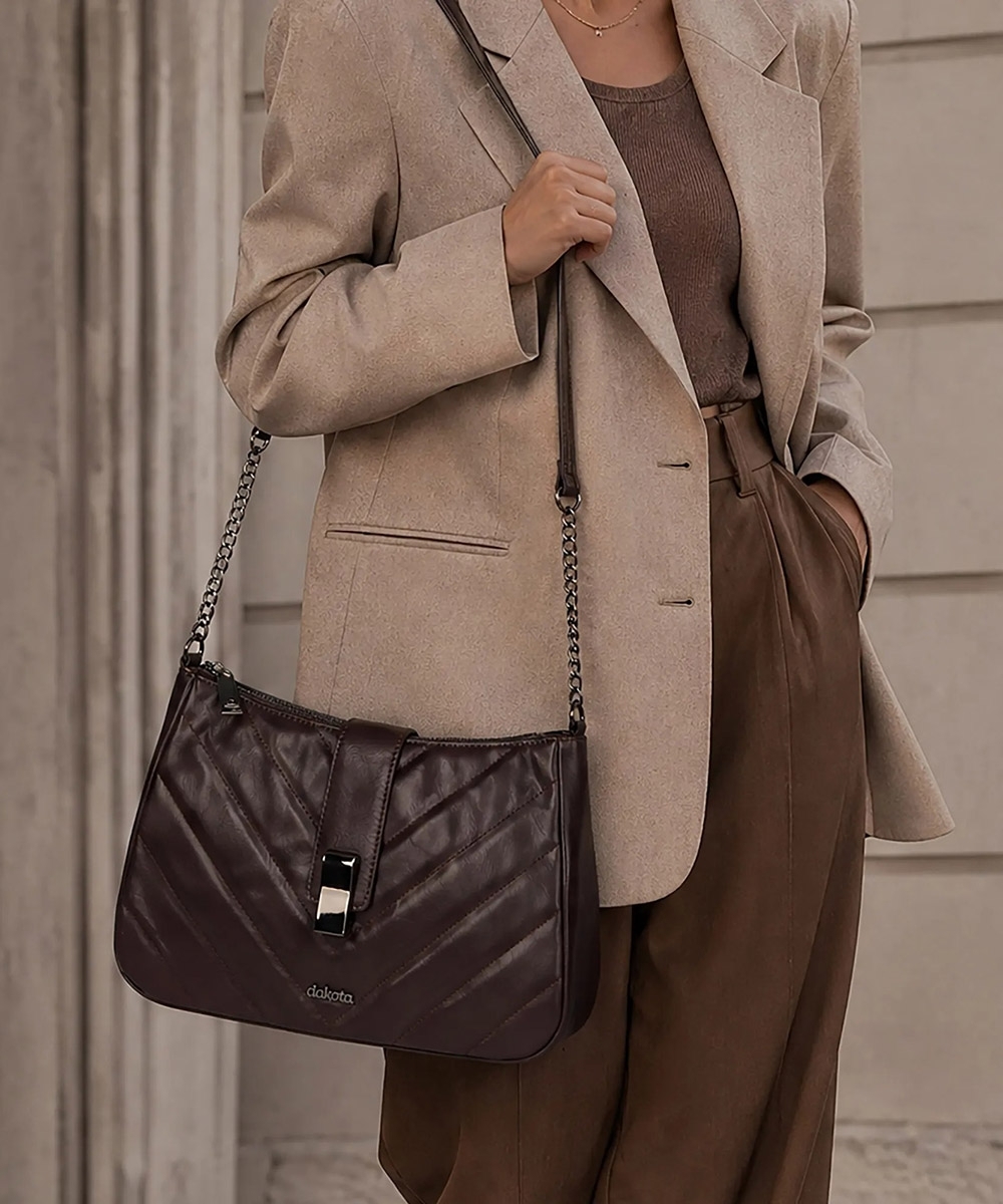 Bolsa Transversal Dakota Tiracolo Marrom