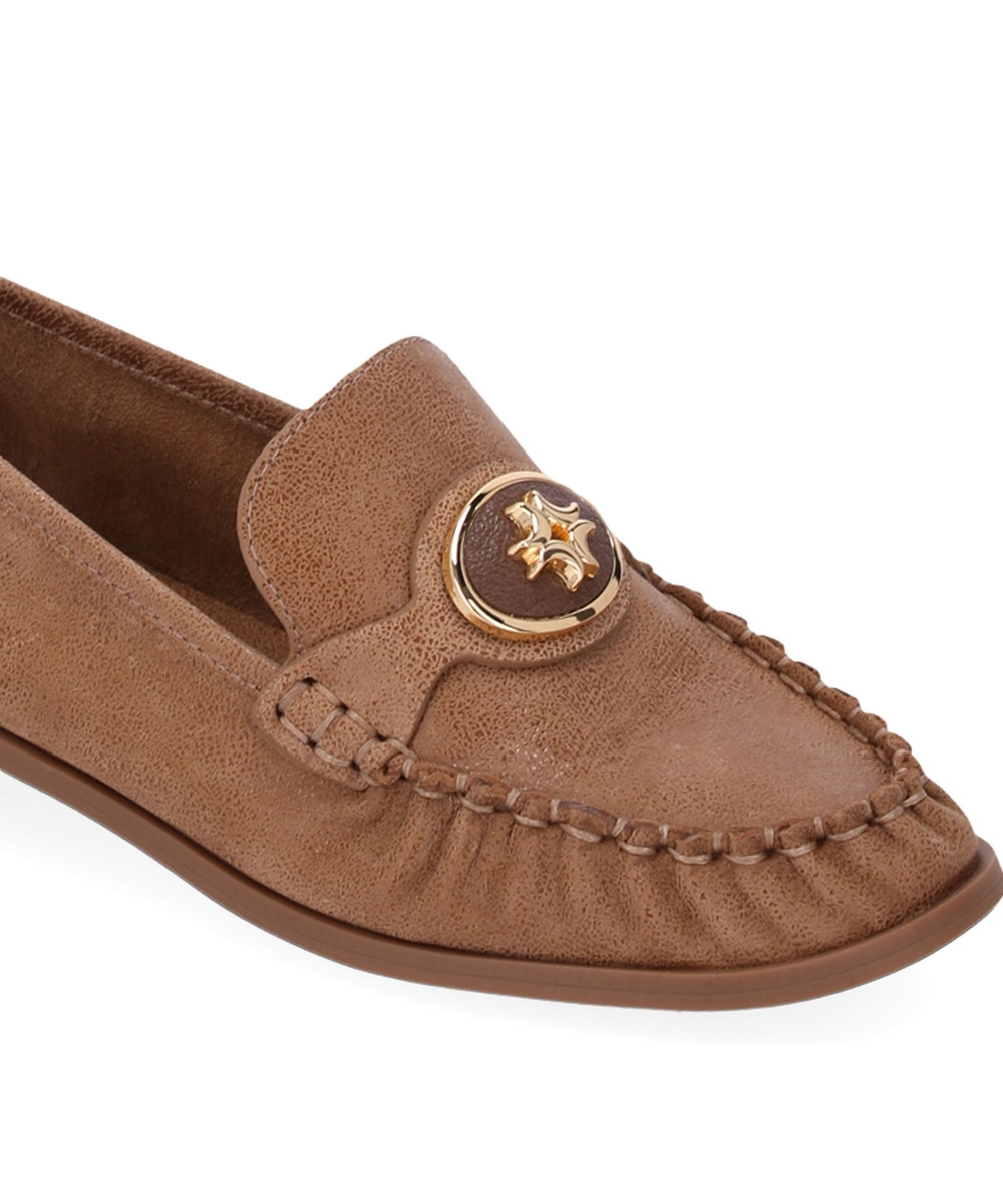 Mocassim Feminino Luz Da Lua Couro Ginger