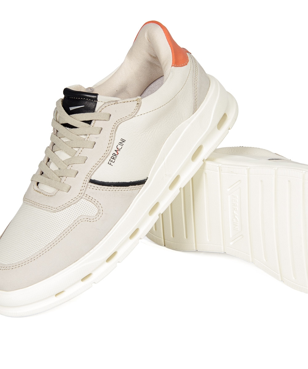Tênis Masculino Ferracini Flow Couro Off White