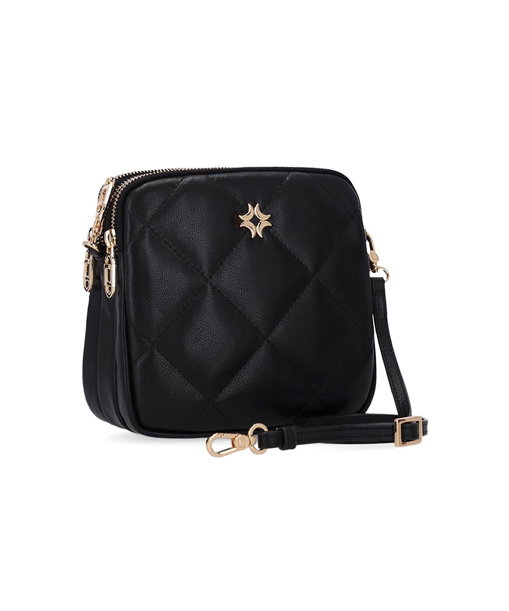 Bolsa Tiracolo Luz Da Lua Pequena Couro Saara Preto