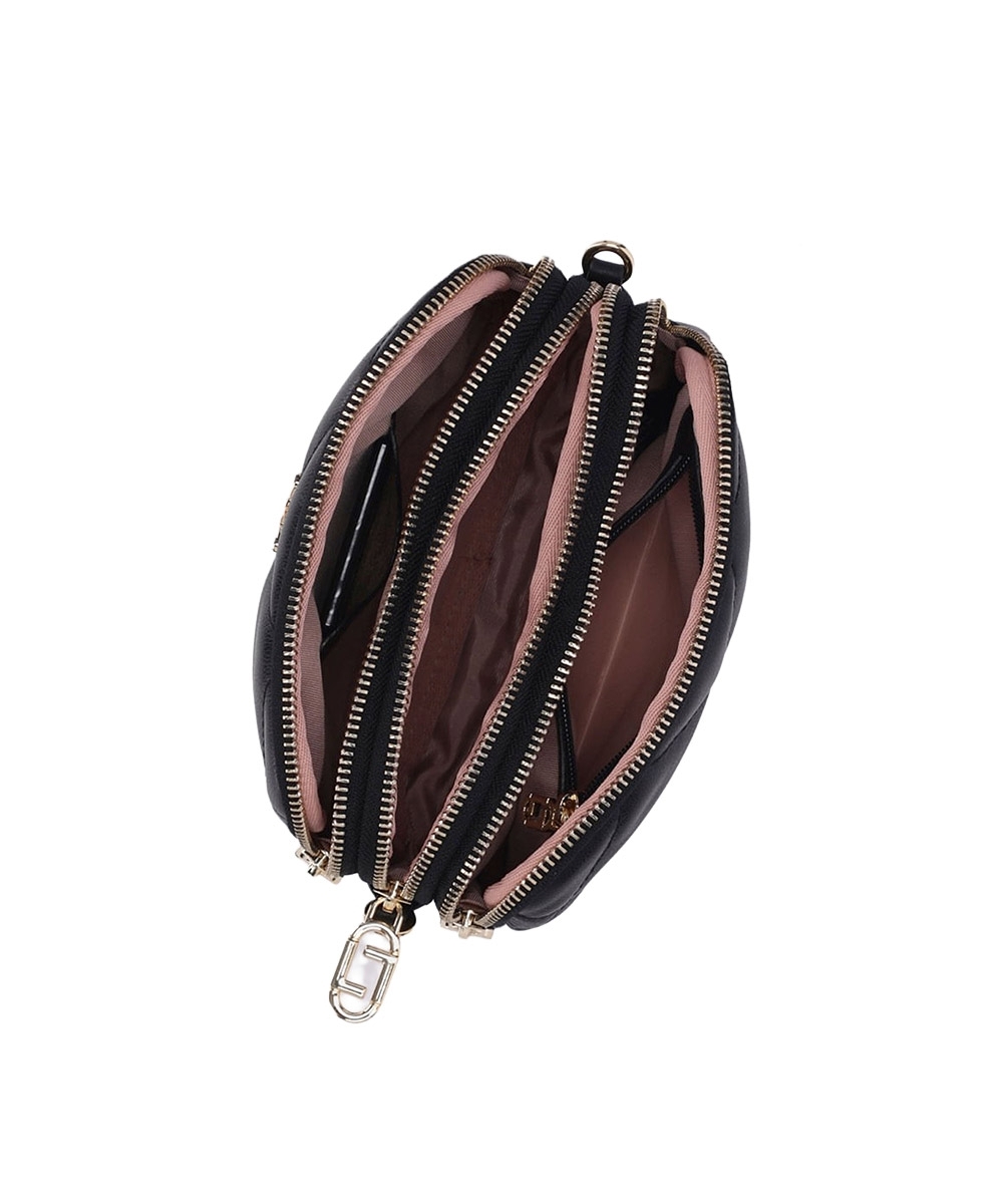 Bolsa Tiracolo Luz Da Lua Pequena Couro Saara Preto