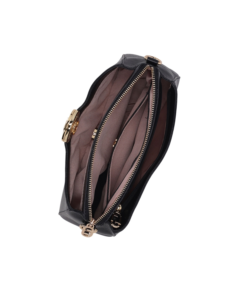 Bolsa Tiracolo Luz Da Lua Pequena Couro Atacama Preto