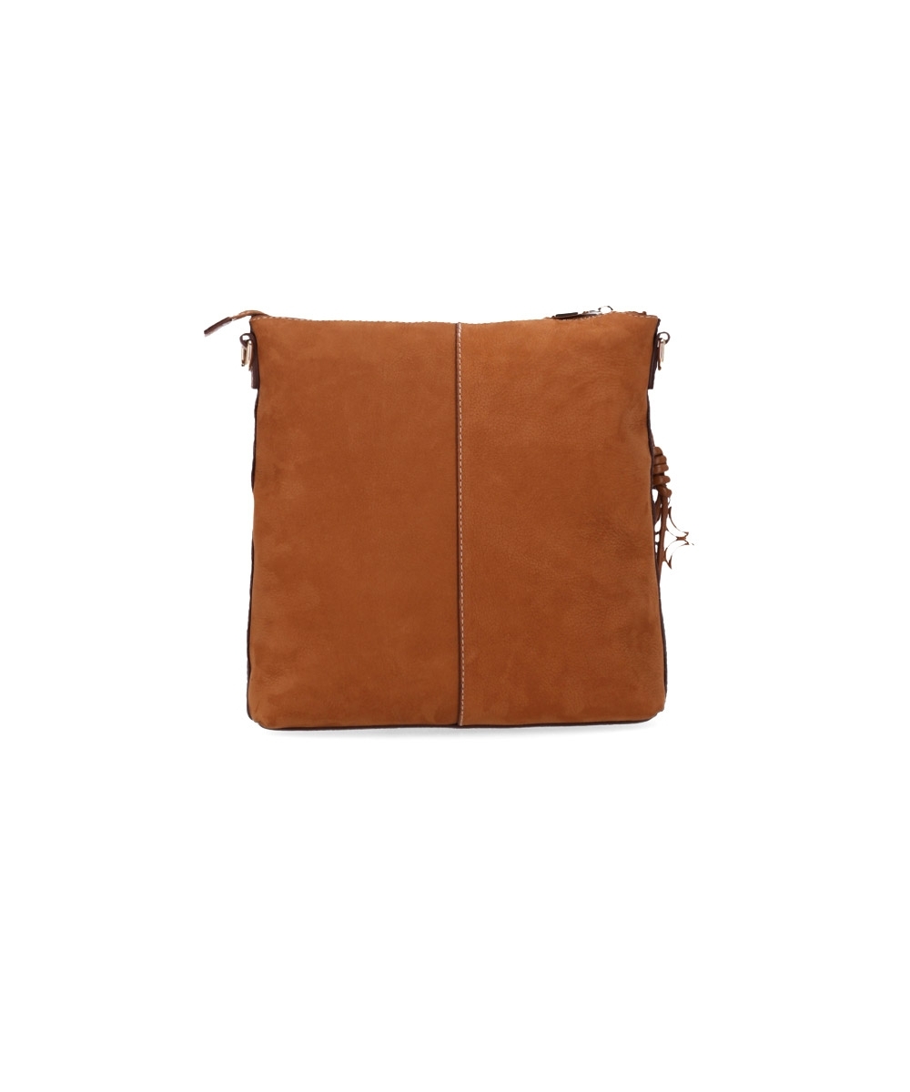 Bolsa Tiracolo Luz Da Lua Média Couro Bison Caramelo