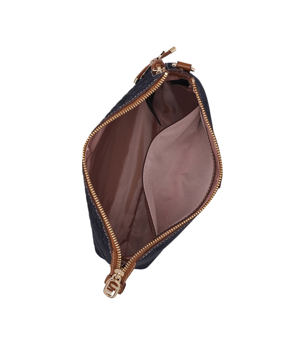 Bolsa Tiracolo Luz Da Lua Média Couro Bison Marinho