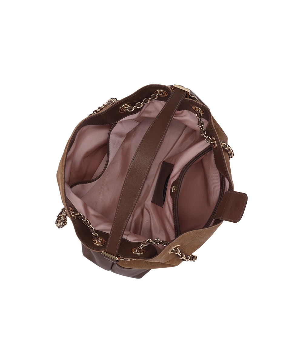 Bolsa Tote Luz Da Lua Média Couro Arenito Ginger