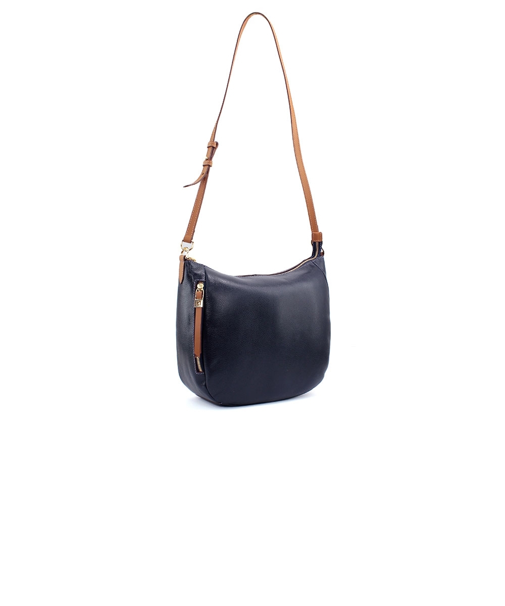 Bolsa Hobo Luz Da Lua Couro Atacama Marinho