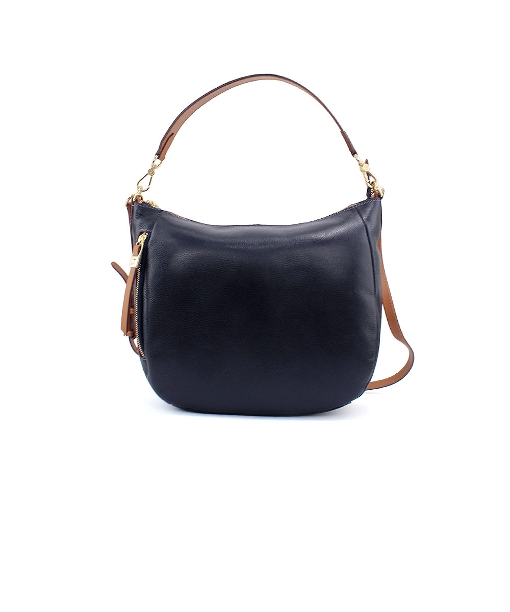 Bolsa Hobo Luz Da Lua Couro Atacama Marinho
