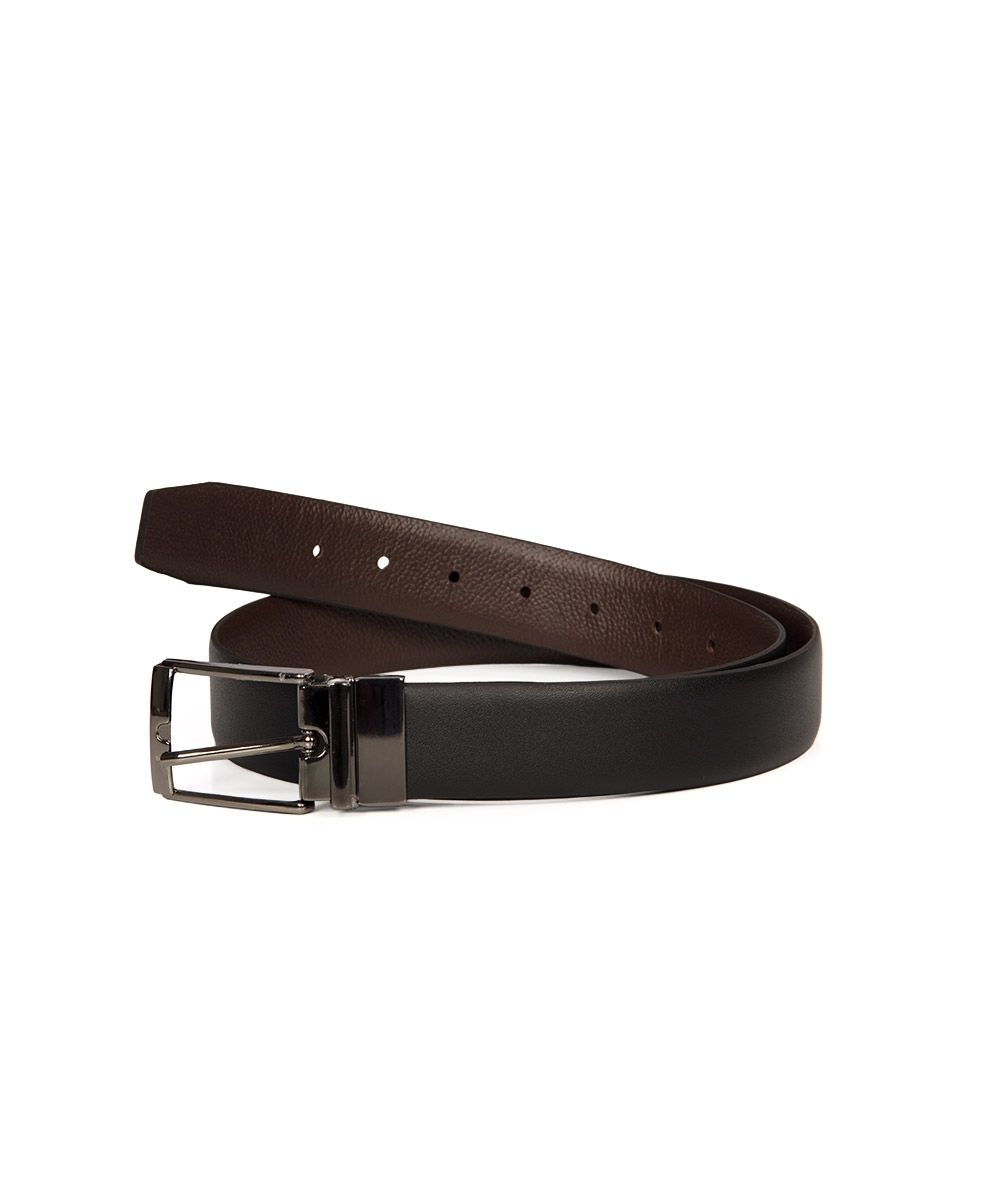 Cinto Dupla Face Fasolo Masculino Couro Preto/marrom