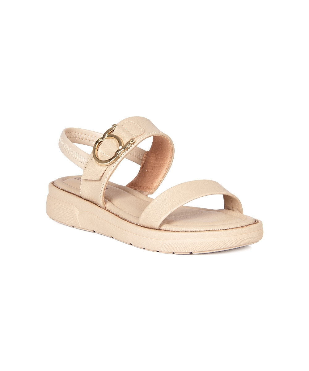 Sandália Flatform Comfortflex Bege