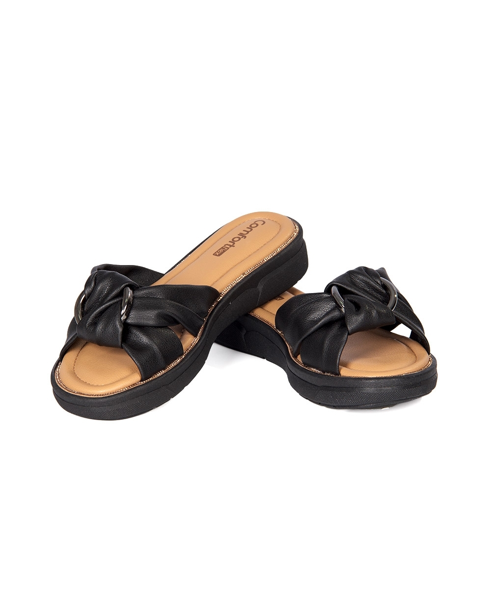 Tamanco Flatform Comfortflex Preto