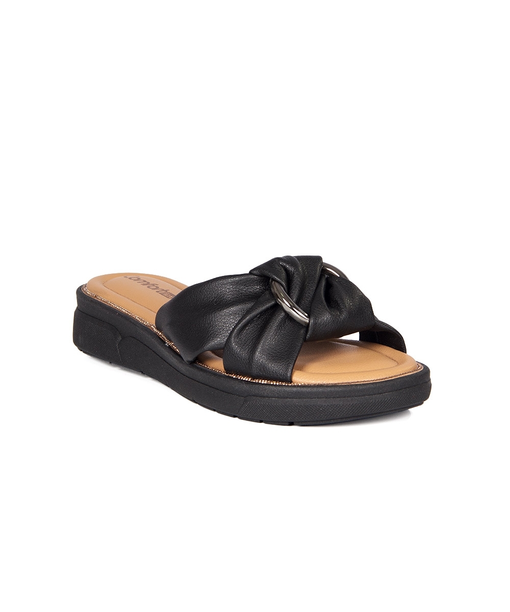 Tamanco Flatform Comfortflex Preto