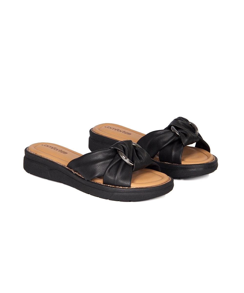 Tamanco Flatform Comfortflex Preto