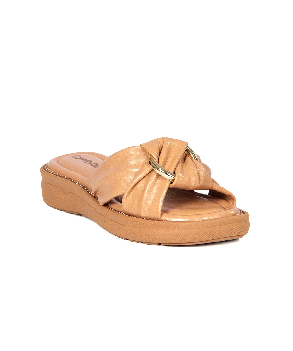 Tamanco Flatform Comfortflex Nude