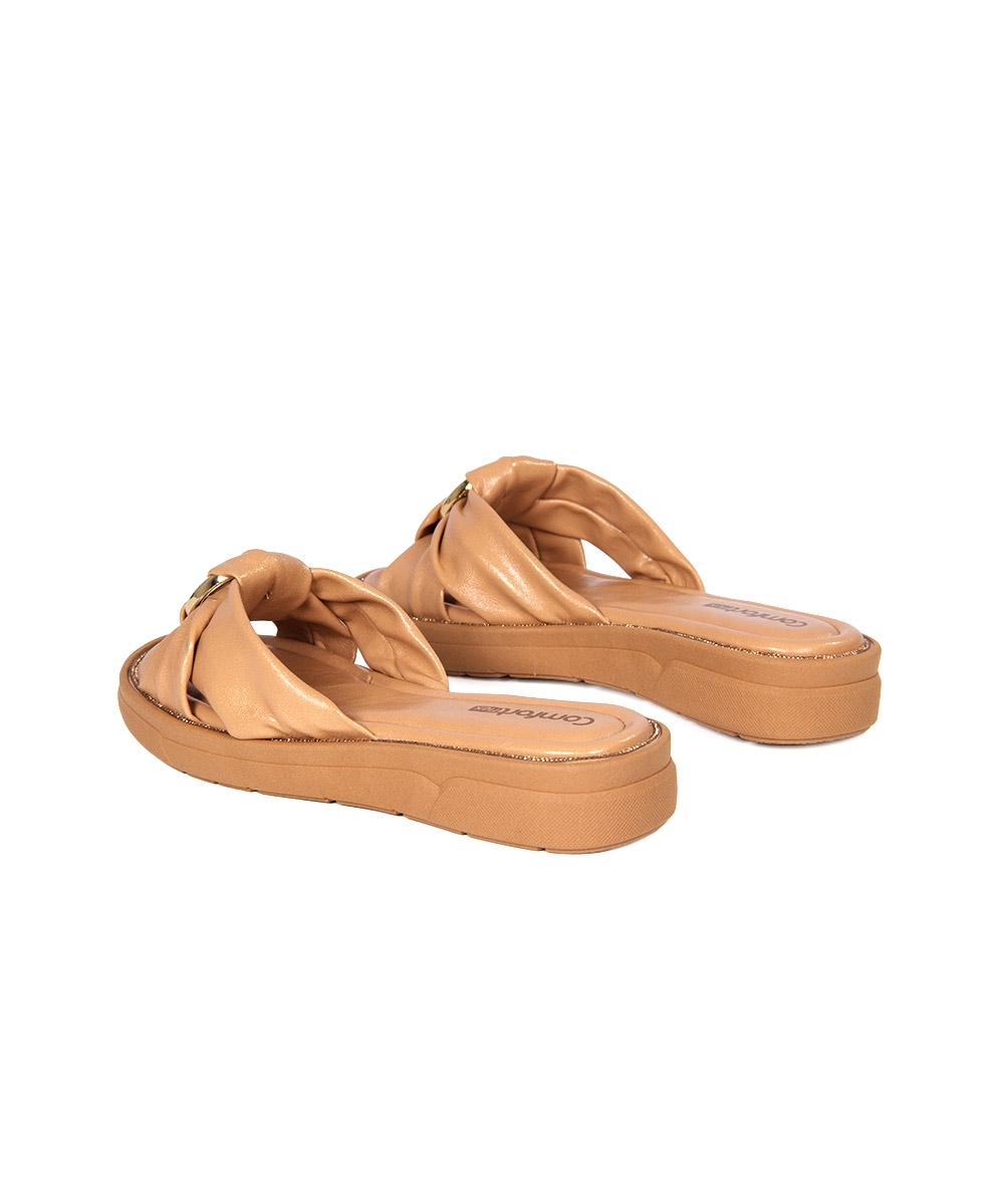 Tamanco Flatform Comfortflex Nude
