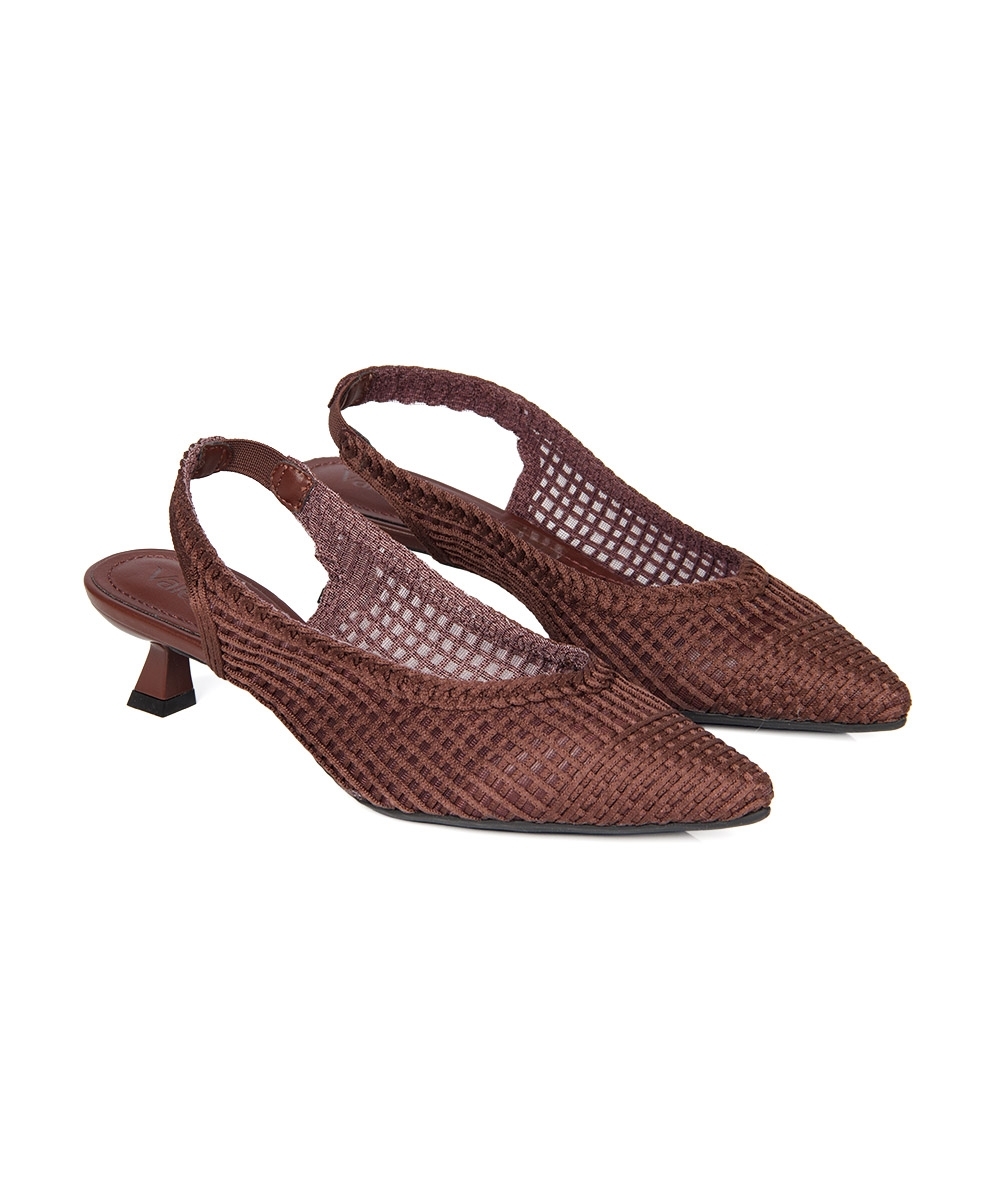 Sapato Slingback Valentina Salto Taça Café