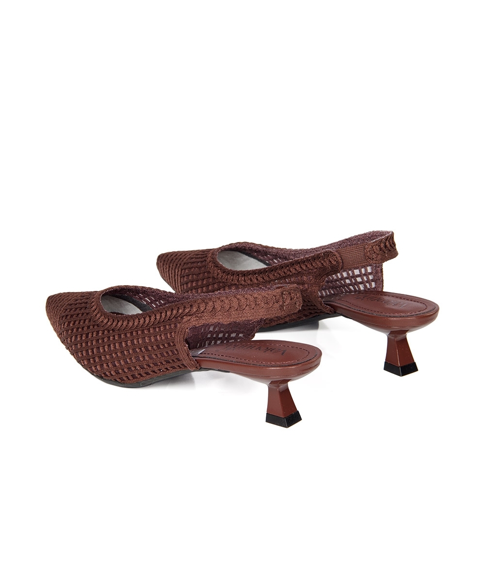Sapato Slingback Valentina Salto Taça Café