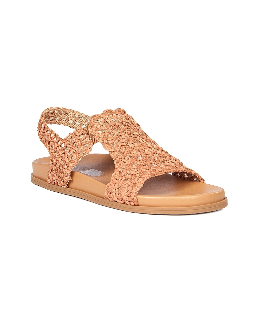Sandália Flatform Valentina Tramada Caramelo