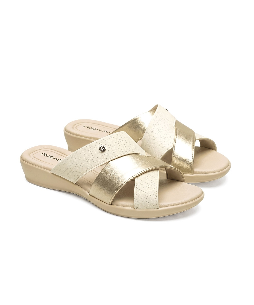 Tamanco Piccadilly Camila Salto Baixo OFF WHITE
