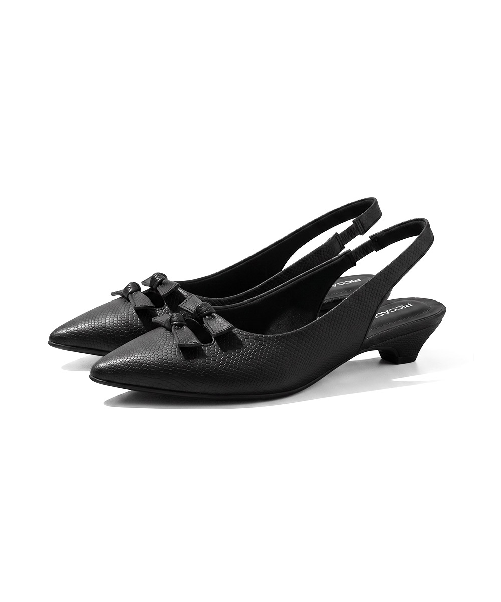 Sapato Slingback Piccadilly Carla Salto Médio PRETO