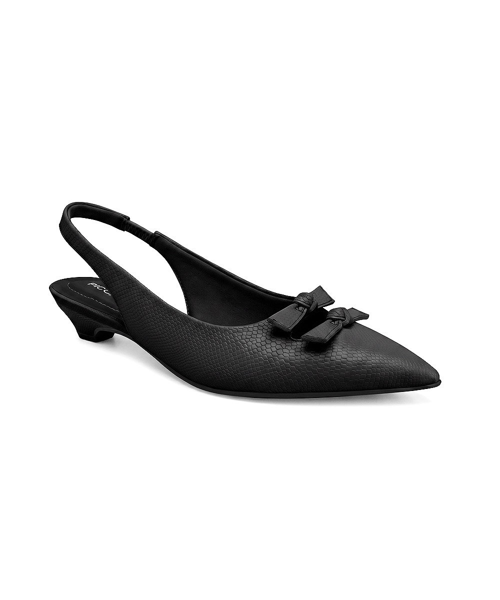 Sapato Slingback Piccadilly Carla Salto Médio PRETO