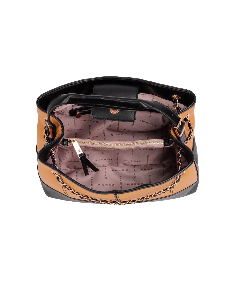 Bolsa Satchel WJ Grande Alca Corrente CAMEL