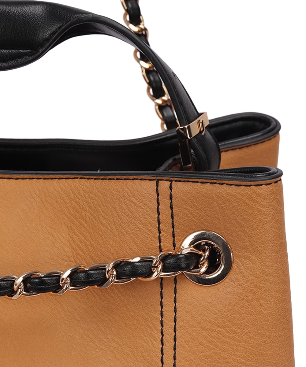 Bolsa Satchel WJ Grande Alca Corrente CAMEL