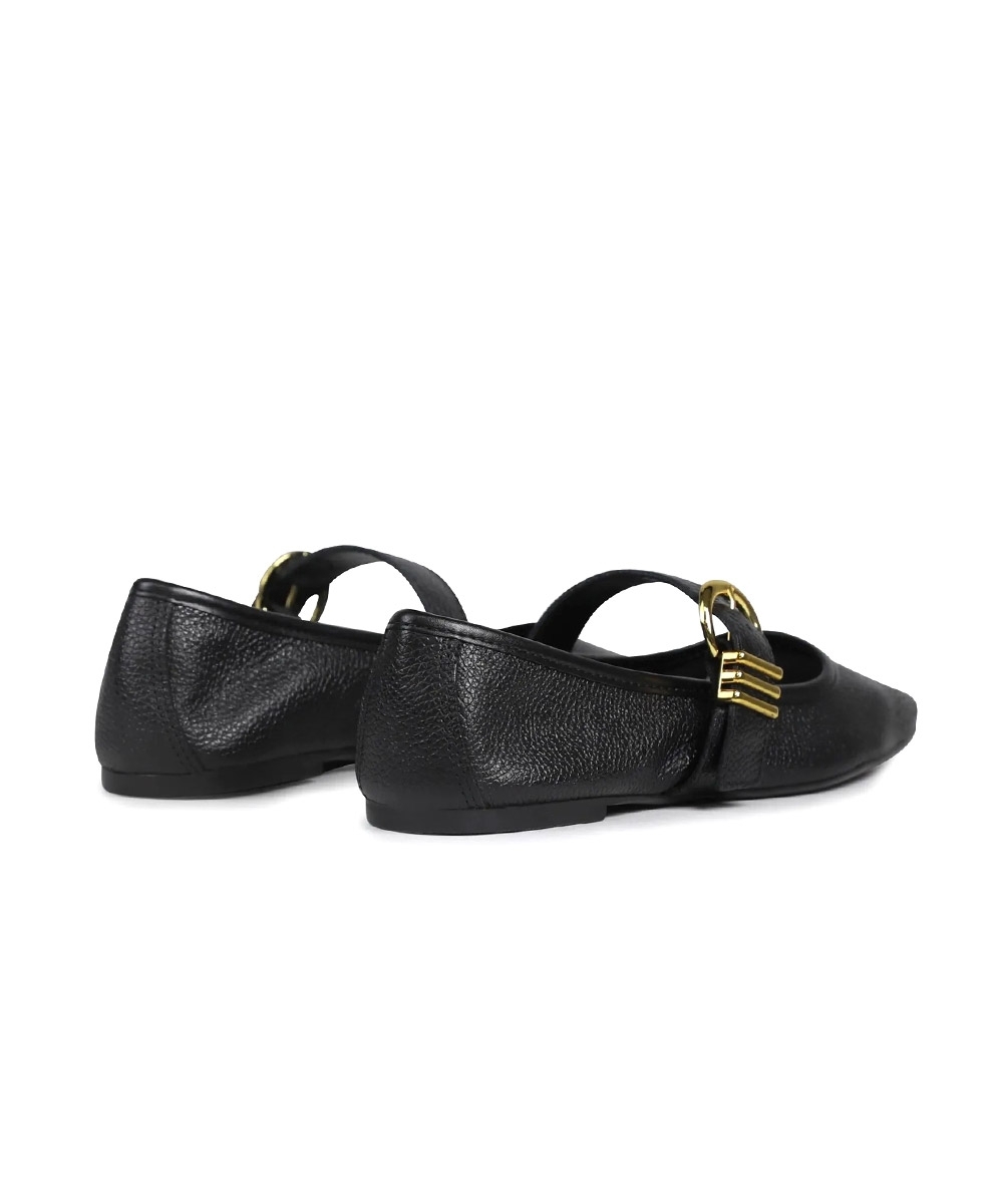 Sapatilha Giulia Domna Mary Jane Couro PRETO