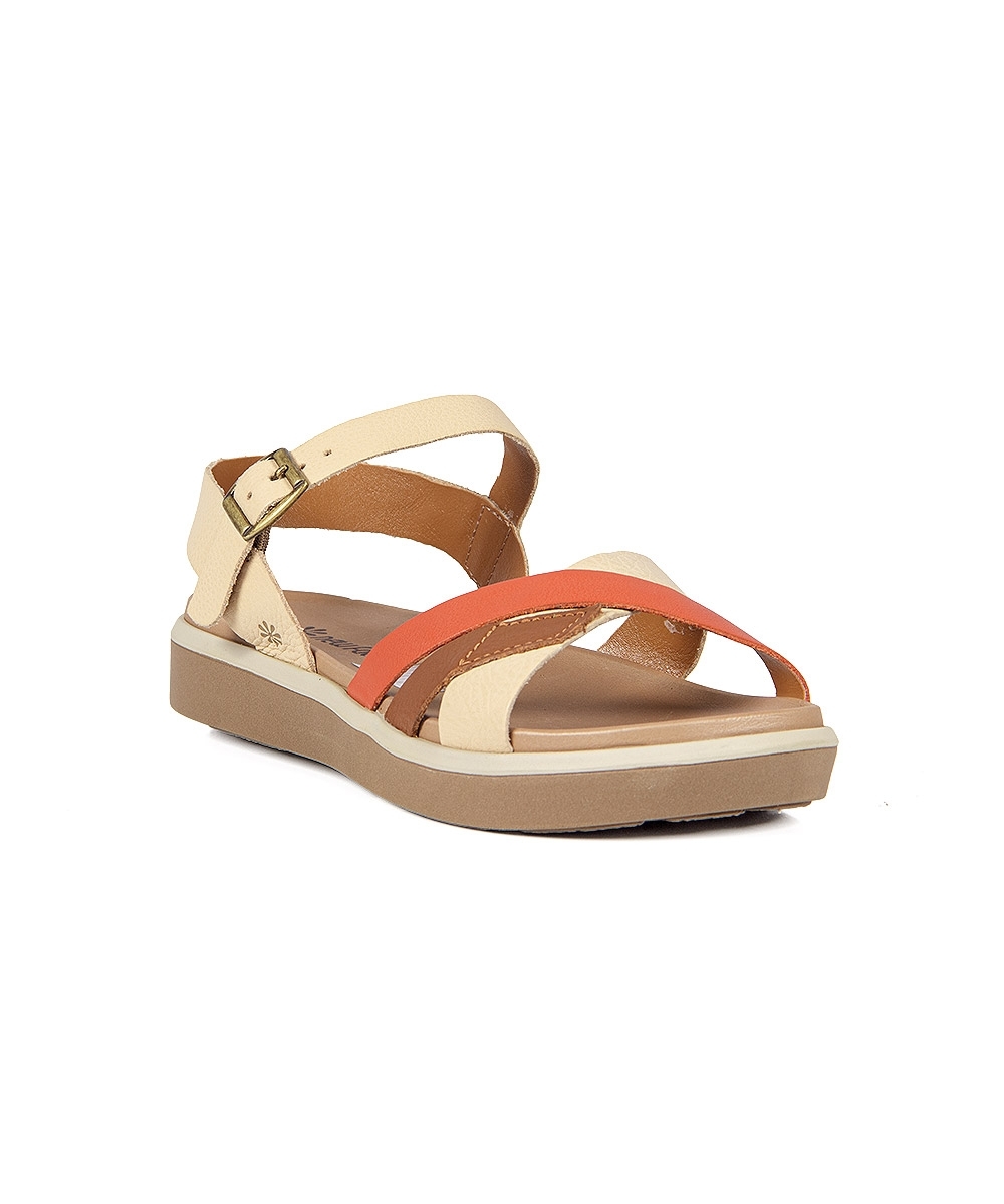 Sandália Flatform New Face Couro CREME