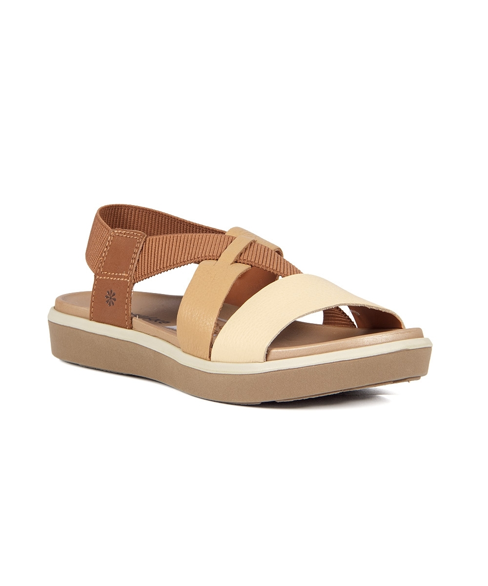 Sandália Flatform New Face Couro CREME