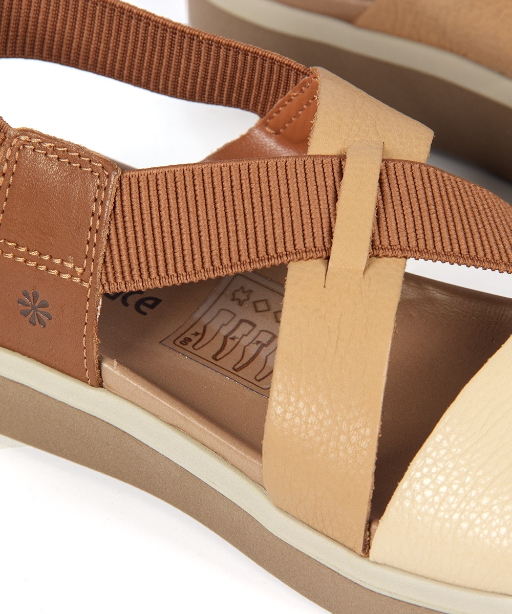 Sandália Flatform New Face Couro CREME