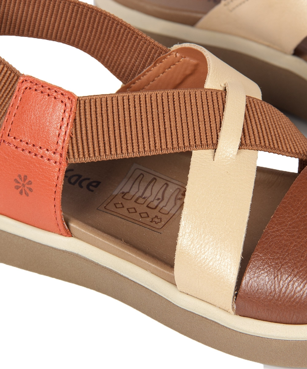 Sandália Flatform New Face Couro WHISKY